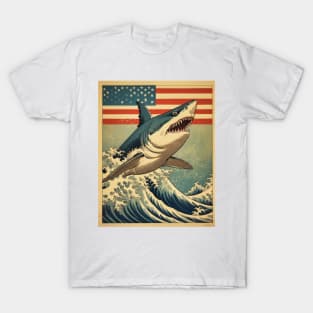 American Flag Patriotism and Freedom Great White T-Shirt